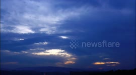 China: Black Clouds Cover The Sky at Sunrise in Yichang