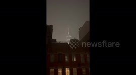 USA: Lightning Strikes Skyscraper During Storm
