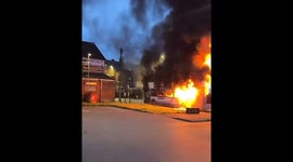 Bus set ablaze in Leeds disorder