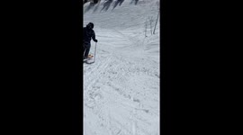 skier tries double cork, doesnt land the second rotation off a hip