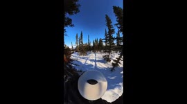 Russian man on snowboard gets chased and attacked by black turkey