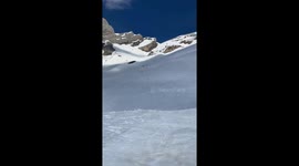 legendary clip skier triple back flip to his butt and most likely broke something but lived