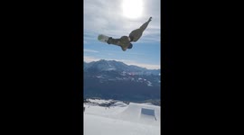 patrick hoffman does a huge method on a snowboard