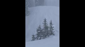 Snowboarder attempts backflip in snowy conditions, lands on face