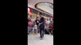 Dance teacher wows crowds with unique air-stepping moves
