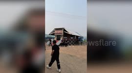 Large lorry converts into 100sqm mobile restaurant in minutes