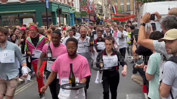 Soho waiters race 2024 in London