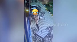 Moment woman left a bar - and fell straight down a manhole