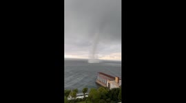 Majestic waterspout captured over Black Sea near Sochi, Russia
