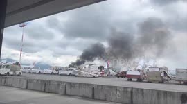 Plane crashes at international airport in Kathmandu