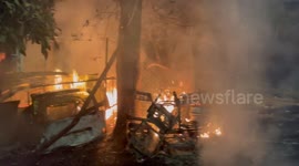 Palestine: Israeli settlers burn a number of vehicles and lands in the town of Huwara 