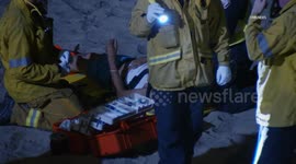 USA: Vehicle Off PCH Onto Sand
