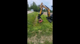 Ditch Mowing Using Mini Excavator