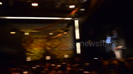 Malala Yousafzai  father speaking at event about hate and love. 