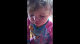 Toddler tries lemon juice and is very unamused