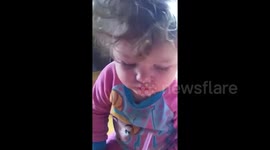 Toddler tries lemon juice and is very unamused