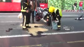 Firefighters resuscitate motorcyclist in Albert Embankment road accident