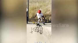 Skateboarder, six, does 15ft tricks and out-shreds his dad