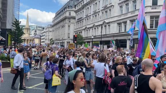 Thousands takes part in the Trans Pride March in central London