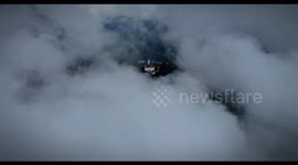 Sea of clouds over Langya Mountain in China's Hebei