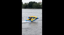 Inflatable wing adventure comes to an end after CRAZY splash!