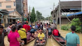 Widespread floodings displace large number of people in southern Myanmar