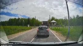 Diesel locomotive collides with car at railway crossing in Sverdlovsk Region
