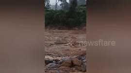 In the Wayanad Landslides several hundred houses swept away,A man stuck in chest-high mud for hours, mid-river in Mundakkai, struggling to free himself until the rescue team