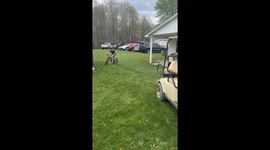 Little boy's dream comes true with a surprise dirtbike from dad