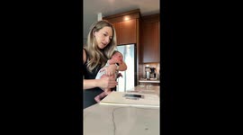 Parent captures baby’s footprint amid unexpected milk spill