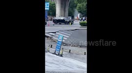 Ground collapse in China caused by metro construction water influx, no injuries reported