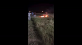 Grass fire caused by fireworks misfire in USA