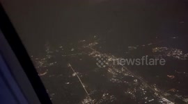 Lightning bolt captured close-up while flying into Minneapolis