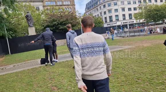 Shocking scenes as protesters attack black man during unrest in Manchester
