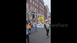 UK: Front of march has arrived at Whitehall