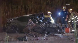 USA: Diamond Bar Driver Trapped in Mangled Vehicle Survives Violent Crash