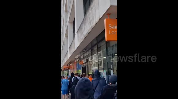 Man protects Sainsbury's store from looters during far-right protest in Manchester