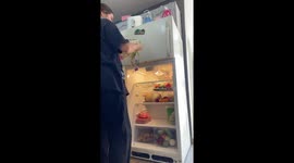 Eggs fall while being bagged in Puerto Peñasco, Sonora, Mexico