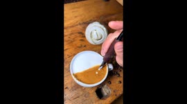 Satisfying Drawing of a tree on a coffee