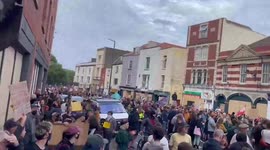 Video shows sheer scale of counter protests in Bristol, UK