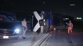 USA: Diamond Bar Stolen SUV and Trailer Jackknife on Westbound 60 Freeway