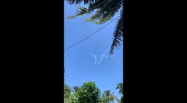 Aircrafts draw love heart in Yogyakarta sky