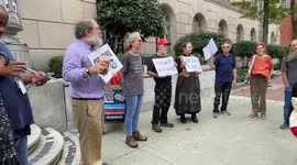 Ceasefire Now protestors protest in stormy weather