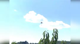 Italy: Firefighters Battle Blaze in Pelago as Helicopter Joins Efforts