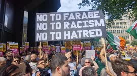 Thousands of anti-racists marched against the far-right outside Reform UK officesin wake of nationwide rioting