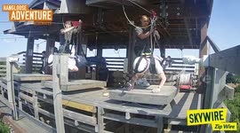 Watch as daredevil gran, 91, tackles England's longest zip line