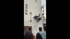 Unique human decoration outside a resort in China