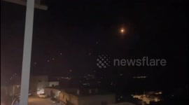 Palestine: The images that are said to be related to the attempt of the Iron Dome to intercept a missile attack on the command of the 146th division in northern occupied Palestine