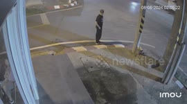 Reveller dodges out-of-control pickup truck hurtling across junction