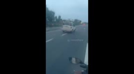 Driver hits scooter and drags it along road for 10 miles